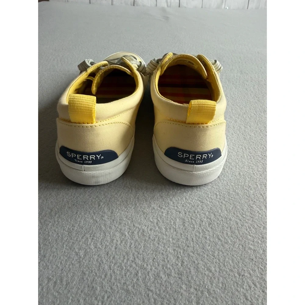 Sperry Crest Vibe Yellow Canvas Sneakers Womens 9.5 Low Top Shoes